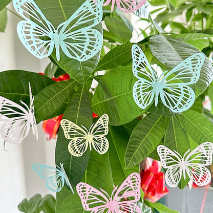 12pcs /Set 3D Simulation Skeleton Butterfly Stickers Home Background Wall Decoration Art Wall Stickers, Type: A Type Blue - Ornaments by PMC Jewellery | Online Shopping South Africa | PMC Jewellery