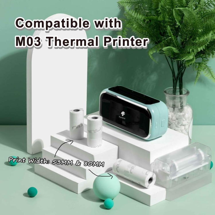 For Phomemo M03 Series 3rolls /Pack 80mmx3.5m 10 Years Thermal Self-adhesive Black on White Printing Paper - Printing Paper by Phomemo | Online Shopping South Africa | PMC TechLife | Buy Now Pay Later Mobicred