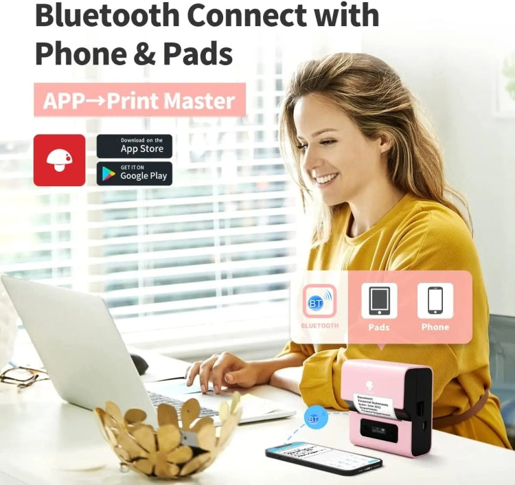 Phomemo M221 Thermal Wireless Label Printer Barcode Bluetooth Label Maker(White) - free shipping - PMC TechLife - Order now!