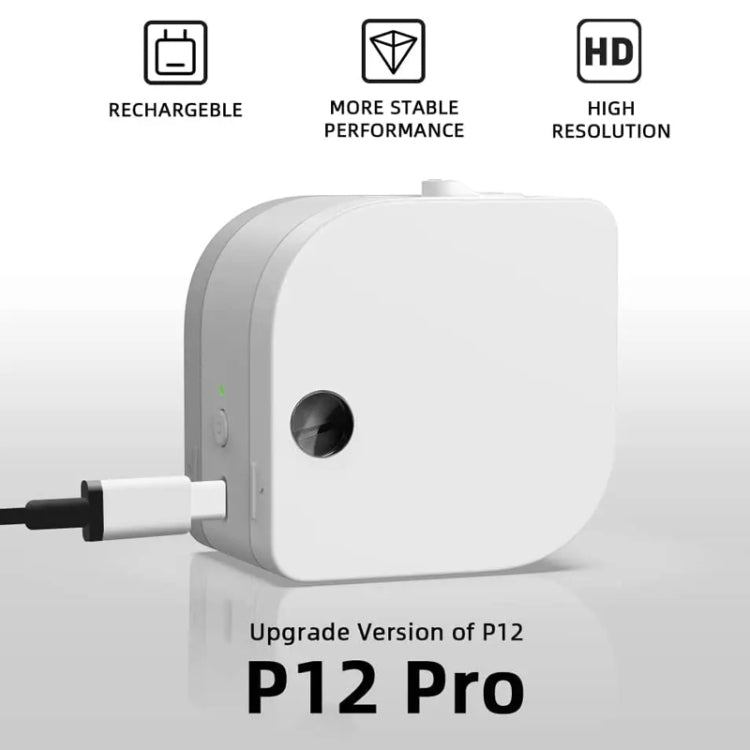 Phomemo P12Pro Li-Ion Battery Compact Bluetooth Convenient Self-Adhesive Thermal Label Printer(White) - Printer by Phomemo | Online Shopping South Africa | PMC Jewellery | Buy Now Pay Later Mobicred