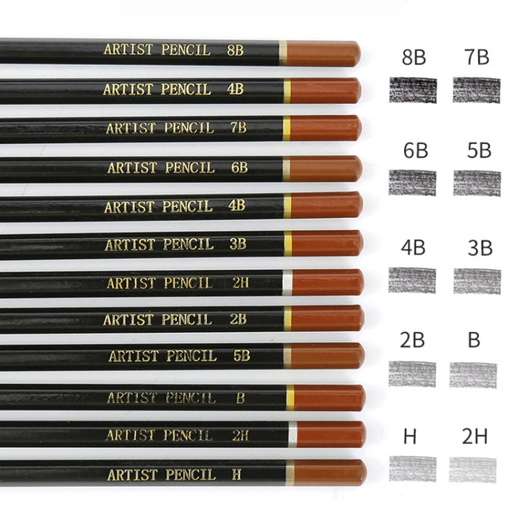 28-in-1 Sketch Drawing Pencil Set 2H-8B Special Pencil for Art Painting - Pencils by PMC Jewellery | Online Shopping South Africa | PMC Jewellery