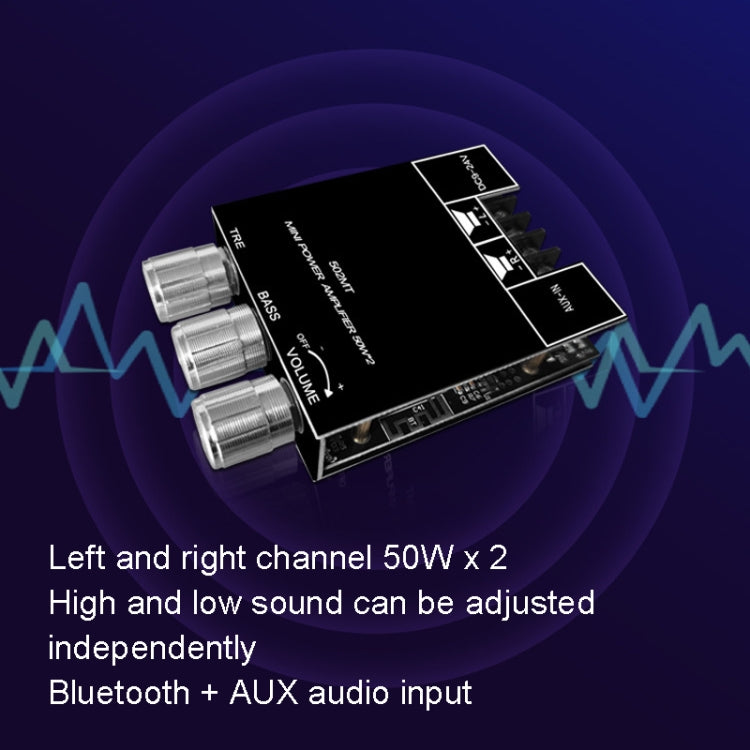ZK-502MT 50W x 2 2.0 Stereo Bluetooth Audio Digital HIFI Power Pipe Module - Breadboard / Amplifier Board by PMC Jewellery | Online Shopping South Africa | PMC Jewellery