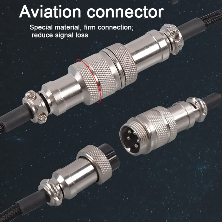 USB-C/Type-C  Mechanical Keyboard Wire Computer Aviation Connector,Cable Length: 3m(Black) - Other by PMC TechLife | Online Shopping South Africa | PMC TechLife | Buy Now Pay Later Mobicred
