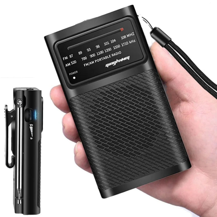 J-180 Portable Pointer FM/AM Two-Band Radios With Carrying Clip, Style: Regular Version(Black) - Radio Player by PMC Jewellery | Online Shopping South Africa | PMC Jewellery