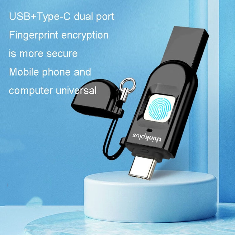 Lenovo Thinkplus TFU301 Dual Interface Type-C+USB Fingerprint Encrypted USB Flash Drive, Capacity: 256G - free shipping - PMC TechLife - Order now!