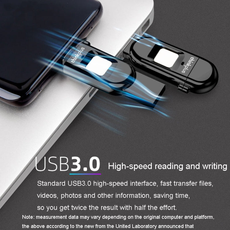 Lenovo Thinkplus TFU301 Dual Interface Type-C+USB Fingerprint Encrypted USB Flash Drive, Capacity: 256G - free shipping - PMC TechLife - Order now!