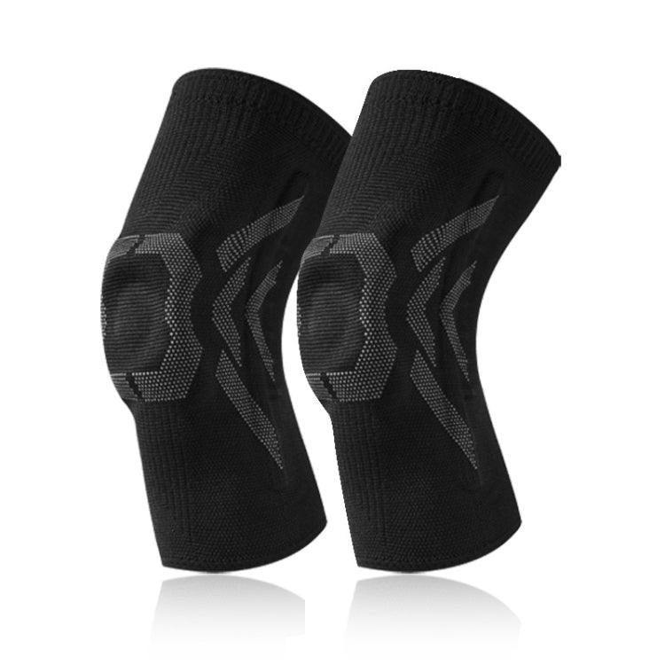 1pair Sports Knee Brace Meniscus Injury Silicone Knee Joint Protective Cover, Size: S(Black Gray) - Sports Safety by PMC Jewellery | Online Shopping South Africa | PMC Jewellery