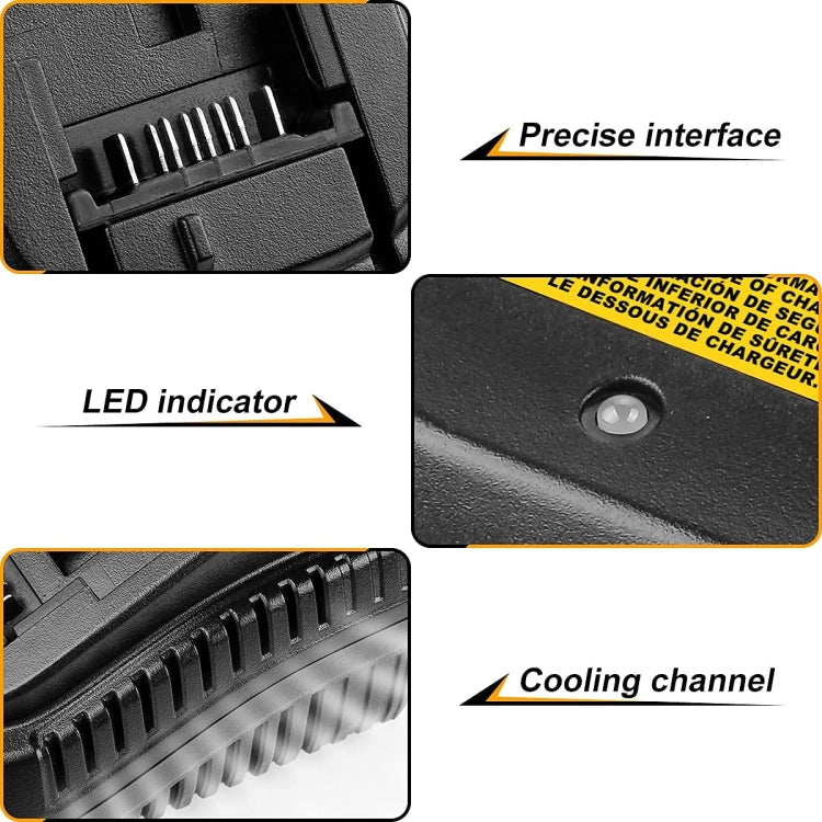 DCB118 For Dewalt 12V-20V Electric Tool Battery Charger, Plug: UK (Black) - Electric Saws & Accessories by PMC TechLife | Online Shopping South Africa | PMC TechLife | Buy Now Pay Later Mobicred