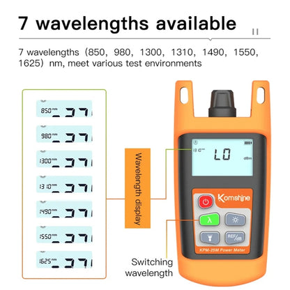 Komshine Mini Handheld Optical Power Meter Fiber Loss Measurement, Specification: KPM-25M-A/-70DBM to +6DBM - Fiber Optic Test Pen by Komshine | Online Shopping South Africa | PMC Jewellery | Buy Now Pay Later Mobicred