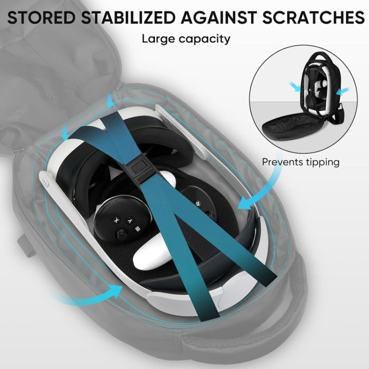 For Meta Quest 3 Hard Suitcase Expandable Capacity Shoulder Backpack - VR Accessories by PMC TechLife | Online Shopping South Africa | PMC TechLife
