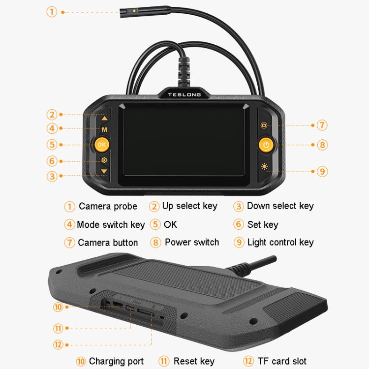 Teslong TS43S HD Camera Probe 4.3 Inch Screen All-In-One Industrial Borescope Auto Repair Tools, Specification: 7.9mm Three Lens -  by Teslong | Online Shopping South Africa | PMC Jewellery | Buy Now Pay Later Mobicred