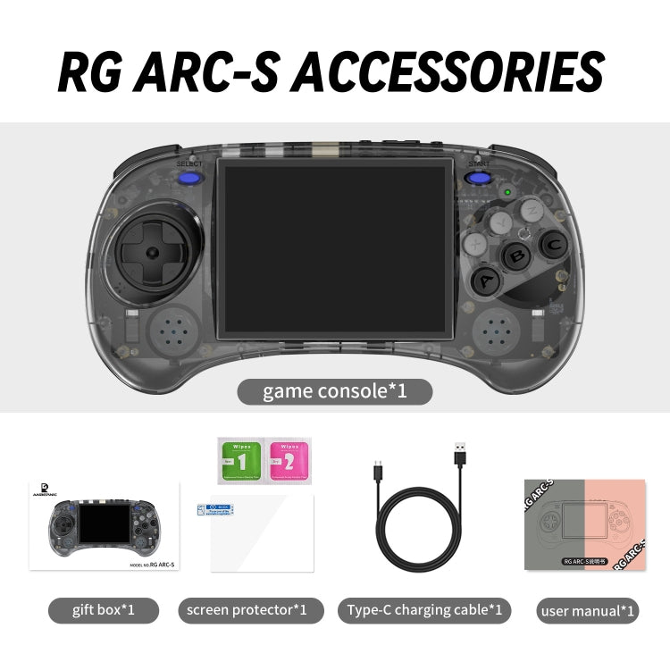 ANBERNIC RG ARC-S Handheld Game Console 4-Inch IPS Screen Linux System Portable Video Arcade 128G(Transparent Blue) - Pocket Console by ANBERNIC | Online Shopping South Africa | PMC Jewellery | Buy Now Pay Later Mobicred