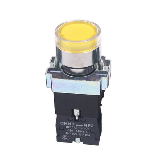 CHINT NP2-BW3561/24V 1 NO Pushbutton Switches With LED Light Silver Alloy Contact Push Button - Car Switches by CHINT | Online Shopping South Africa | PMC Jewellery | Buy Now Pay Later Mobicred