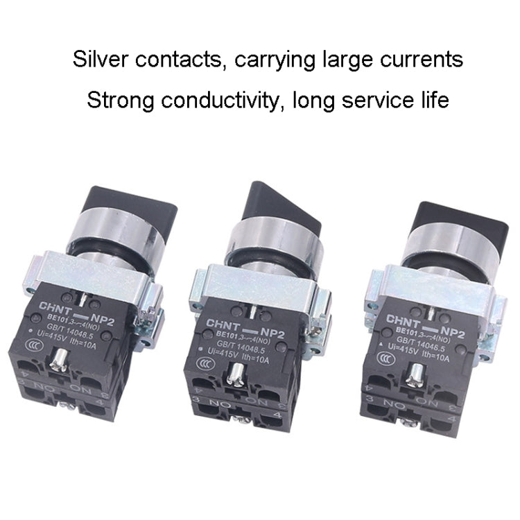 CHINT NP2-BD25 2 Gear Self-locking 1NO+1NC Power Transfer Switch Short Handle Master Knob 22mm - Car Switches by CHINT | Online Shopping South Africa | PMC TechLife | Buy Now Pay Later Mobicred