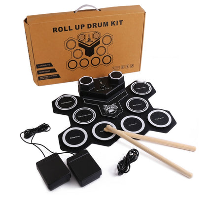 G6008 Desktop Drums With Sound Lithium Portable Drum Set Bluetooth Kids Practice Drum(Black) - Percussion Instruments Accessories by PMC Jewellery | Online Shopping South Africa | PMC Jewellery | Buy Now Pay Later Mobicred