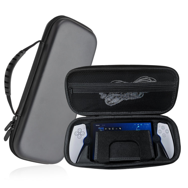 For PIayStation Portal Game Console EVA Leather Grain Handbag Clutch Protective Bag(Black) - Bags by PMC Jewellery | Online Shopping South Africa | PMC Jewellery | Buy Now Pay Later Mobicred