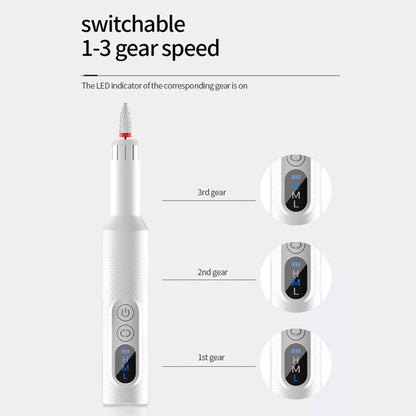 M3 USB Charging Portable Electric Nail Polisher Nail Art Tools Home Nail Art Instrument(White) - Grinding Tools & Accessories by PMC Jewellery | Online Shopping South Africa | PMC Jewellery | Buy Now Pay Later Mobicred