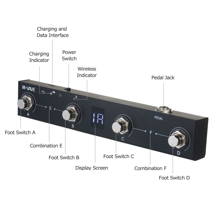 M-VAVE MIDI Bluetooth Controller MIDI Pedal Page Turner Multifunctional Musical Instrument Accessories - free shipping - PMC Jewellery - Order now!