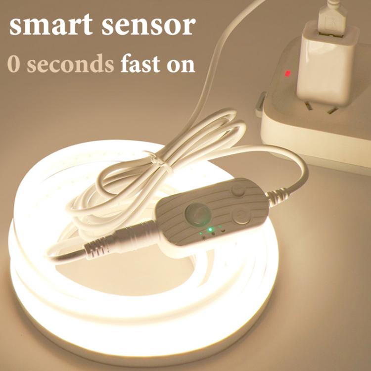 2m LED Body Sensor Flexible Light Strip Smart Sensor USB Light Strip(Warm White) - Sensor LED Lights by PMC TechLife | Online Shopping South Africa | PMC TechLife | Buy Now Pay Later Mobicred
