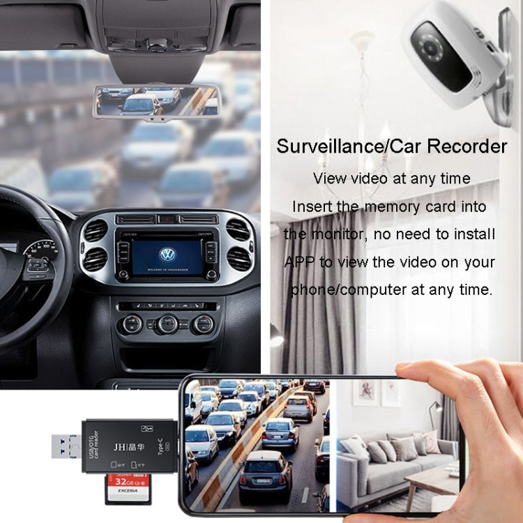 JINGHUA USB2.0 Multi-Function Card Reader SD/TF Dual Card Slot Cell Phone Computer Card Reader(Black) - free shipping - PMC TechLife - Order now!