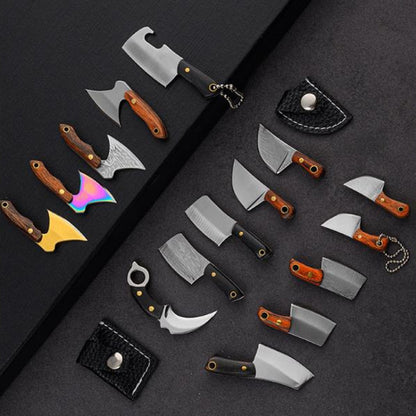 Mini Knife Keychain Portable Removal Express Pendant Accessory With Holster, Model: Kitchen Knife Sanding - Burin &Cutting Knife by PMC Jewellery | Online Shopping South Africa | PMC Jewellery