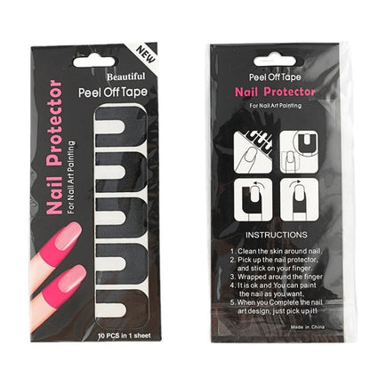 10pcs /Pack Nail Art Nail Polish Anti-Spill U-Shape Stickers(Color Random Delivery) - Nail Stickers by PMC Jewellery | Online Shopping South Africa | PMC Jewellery | Buy Now Pay Later Mobicred