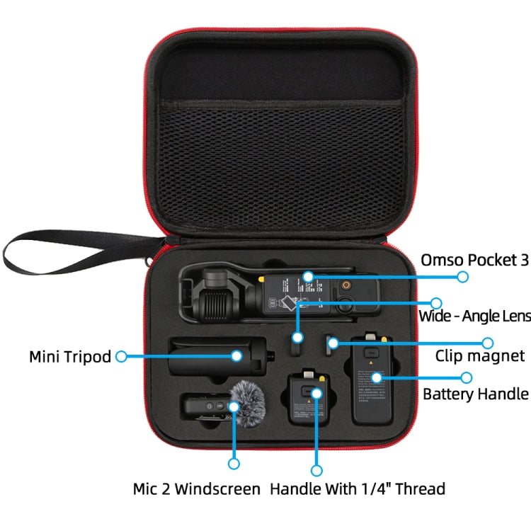 For DJI Osmo Pocket 3 Storage Bag Pocket Camera Handbag(Black Shell Black Inner) - Case & Bags by PMC Jewellery | Online Shopping South Africa | PMC Jewellery | Buy Now Pay Later Mobicred