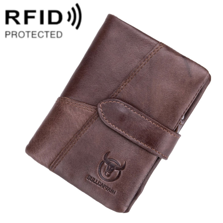 BULL CAPTAIN 01 RFID Anti-theft Multifunctional Cowhide Vertical Detachable Men Wallet(Coffee) - Antimagnetic RFID Package by BULL CAPTAIN | Online Shopping South Africa | PMC Jewellery | Buy Now Pay Later Mobicred