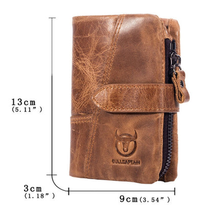 BULL CAPTAIN 01 RFID Anti-theft Multifunctional Cowhide Vertical Detachable Men Wallet(Coffee) - Antimagnetic RFID Package by BULL CAPTAIN | Online Shopping South Africa | PMC Jewellery