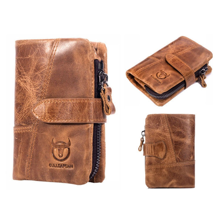 BULL CAPTAIN 01 RFID Anti-theft Multifunctional Cowhide Vertical Detachable Men Wallet(Coffee) - Antimagnetic RFID Package by BULL CAPTAIN | Online Shopping South Africa | PMC Jewellery