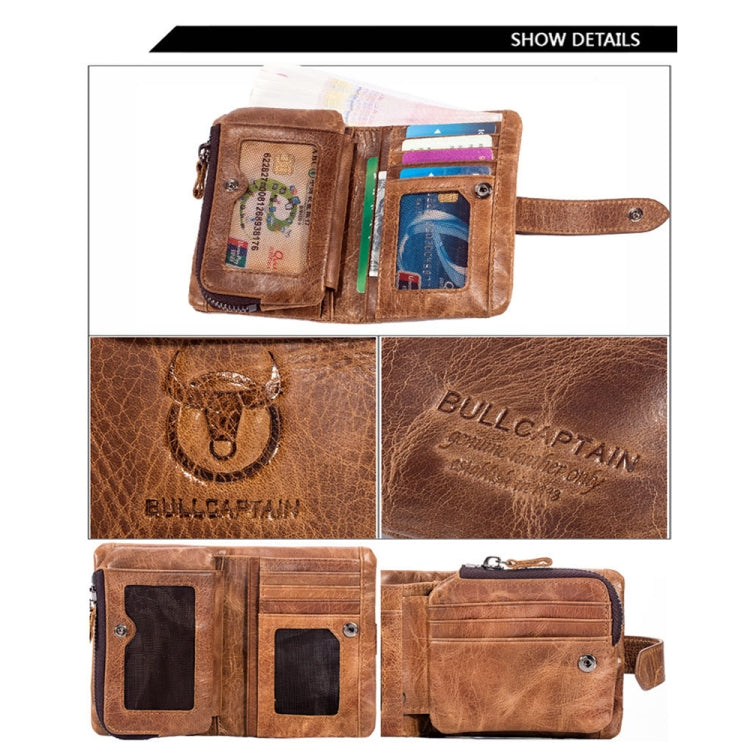 BULL CAPTAIN 01 RFID Anti-theft Multifunctional Cowhide Vertical Detachable Men Wallet(Coffee) - Antimagnetic RFID Package by BULL CAPTAIN | Online Shopping South Africa | PMC Jewellery | Buy Now Pay Later Mobicred