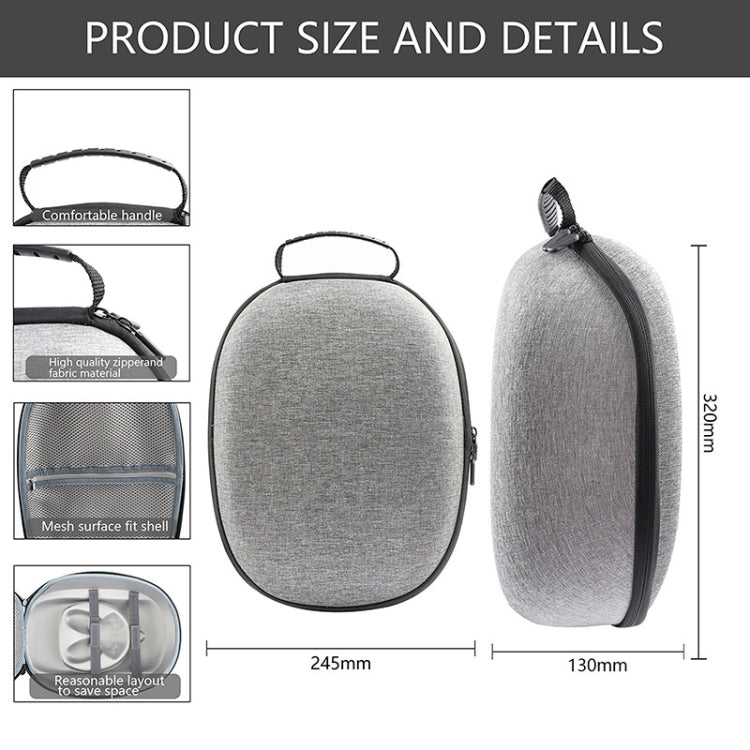 For Meta Quest 3 VR Storage Bag EVA Hard Shell Case Handbag(Grey) - free shipping - PMC TechLife - Order now!