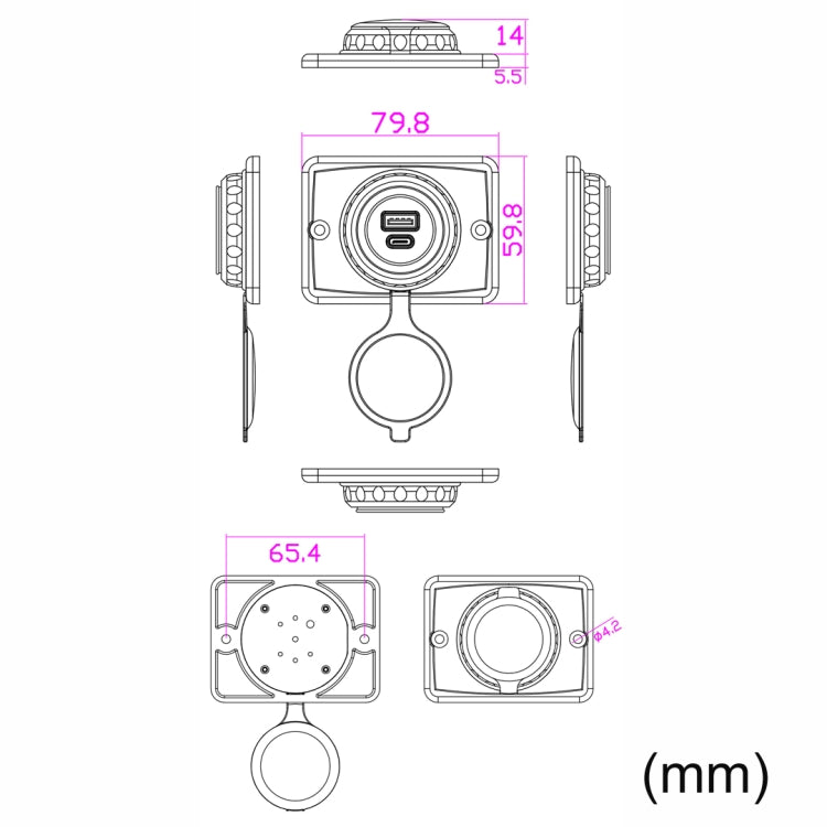 Car Ship Modified Waterproof USB Socket Charger, Model: UCC-350 QC+PD Fast Charge 30W - DIY Modified Charger by PMC Jewellery | Online Shopping South Africa | PMC Jewellery