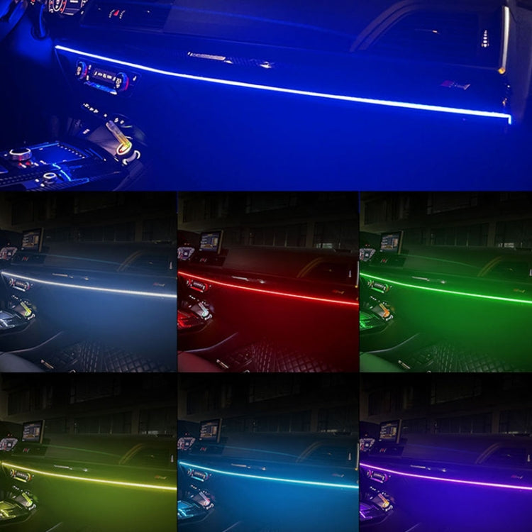 Car Interior Fiber Optic Cold Light RGB Ambient Lamp Center Phantom Footwell Atmosphere Lights, Style: One To Two 110cm+35cm(Colorful Double Control) - Atmosphere lights by PMC Jewellery | Online Shopping South Africa | PMC Jewellery | Buy Now Pay Later Mobicred