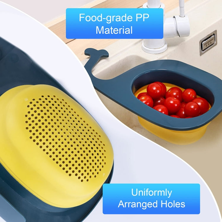 Multifunctional Whale-shaped Foldable Kitchen Fruit and Vegetable Draining Basket(Orange White) - Filters by PMC Jewellery | Online Shopping South Africa | PMC Jewellery | Buy Now Pay Later Mobicred