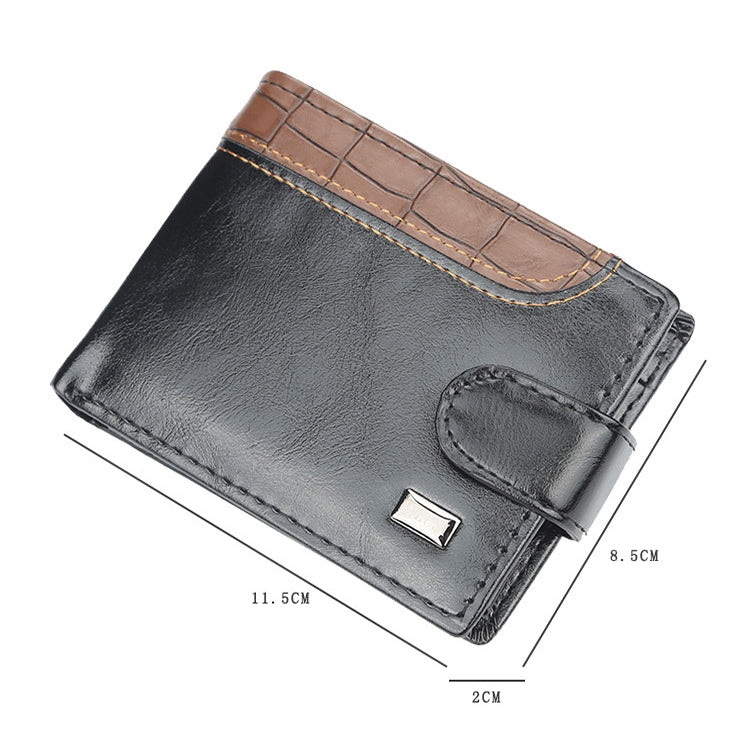 Baellerry M1078 Splicing Leather Casual Men Wallet With Buckle Multi-Card Slot Coin Purse(Brown) - Wallets by Baellerry | Online Shopping South Africa | PMC TechLife | Buy Now Pay Later Mobicred