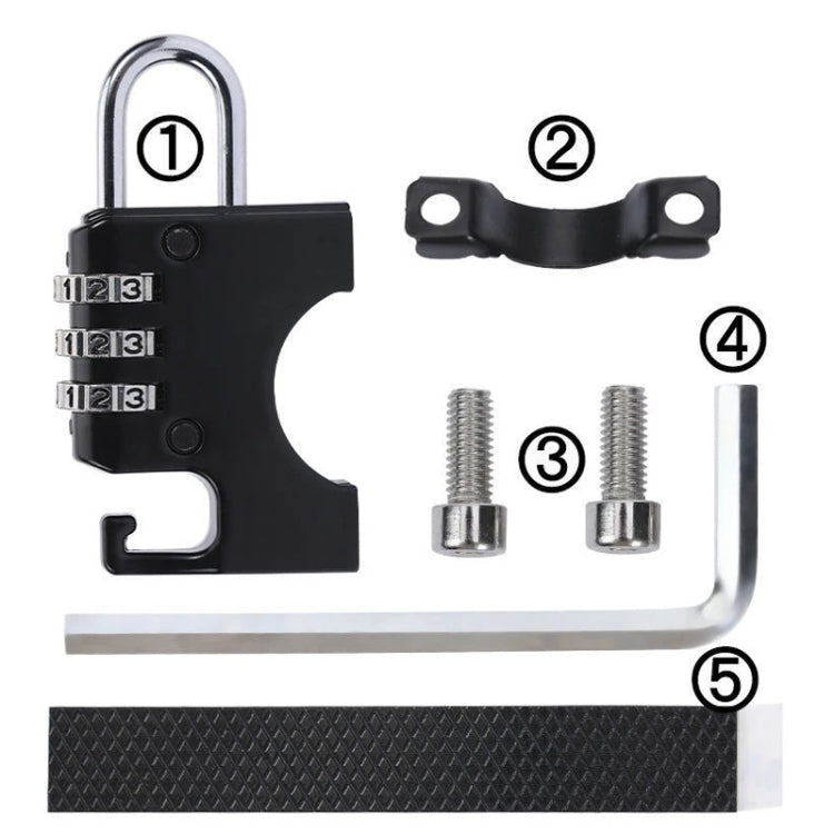 Motorcycle Helmet Anti-Theft Lock Fixed Helmet Combination Padlock, Color: Silver - Theft Protection by PMC TechLife | Online Shopping South Africa | PMC TechLife