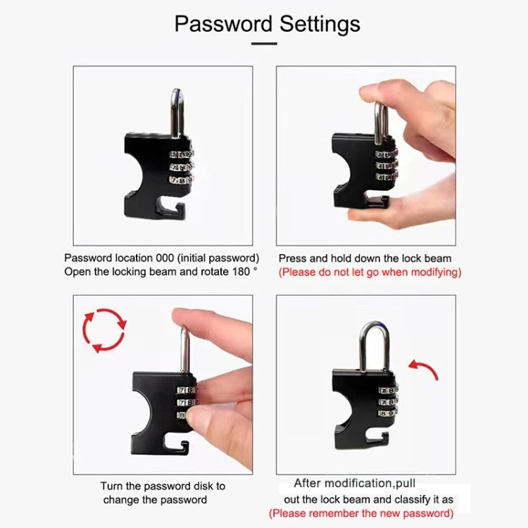 Motorcycle Helmet Anti-Theft Lock Fixed Helmet Combination Padlock, Color: Silver - Theft Protection by PMC TechLife | Online Shopping South Africa | PMC TechLife