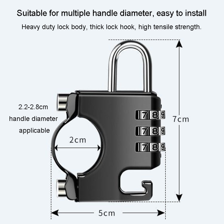 Motorcycle Helmet Anti-Theft Lock Fixed Helmet Combination Padlock, Color: Silver - Theft Protection by PMC TechLife | Online Shopping South Africa | PMC TechLife