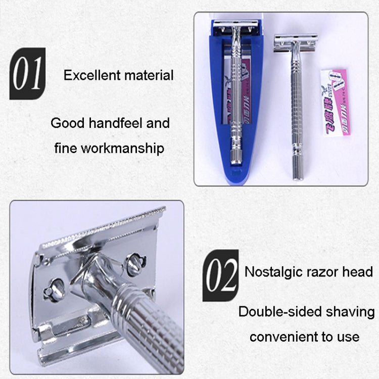 Junjie Shaving And Beard Razor Stand Old Style Double Sided Manual Shaver - Manual Razor by Junjie | Online Shopping South Africa | PMC TechLife | Buy Now Pay Later Mobicred