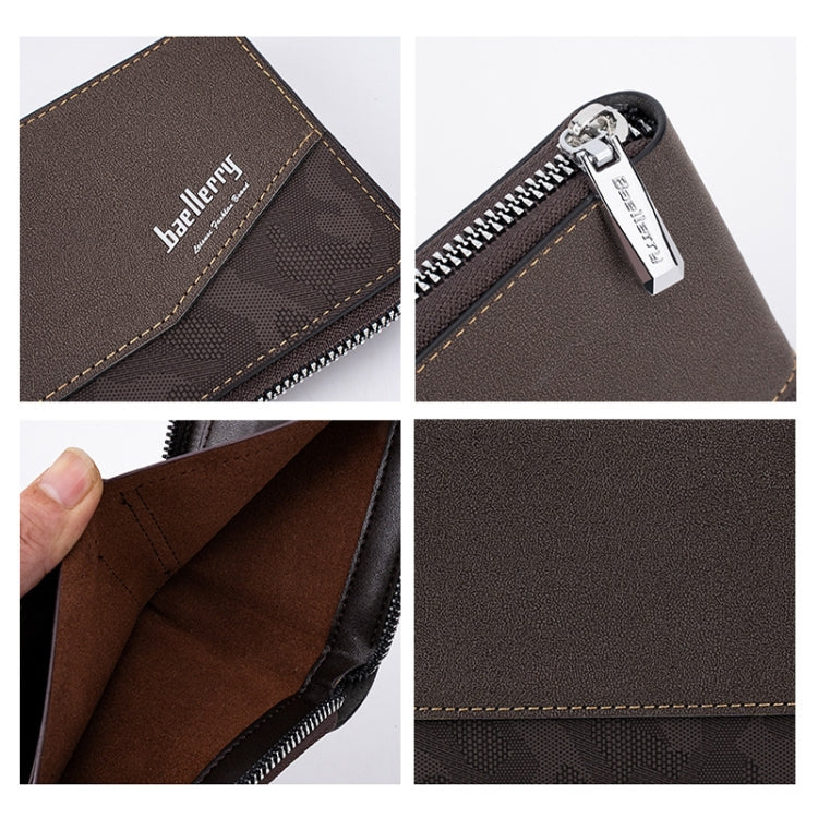 Baellerry D5106 RFID Anti-theft Retro Zipper Wallet Spliced Short Coin Purse(Black) - Antimagnetic RFID Package by Baellerry | Online Shopping South Africa | PMC TechLife | Buy Now Pay Later Mobicred