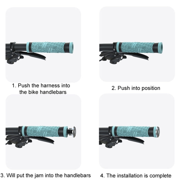 ENLEE E-235151 1pair Silicone Bicycle Covers Mountain Bike Cycling Grips With Handlebar Blocking(Light Green) - Bicycle Grips by ENLEE | Online Shopping South Africa | PMc TechLife | Buy Now Pay Later Mobicred