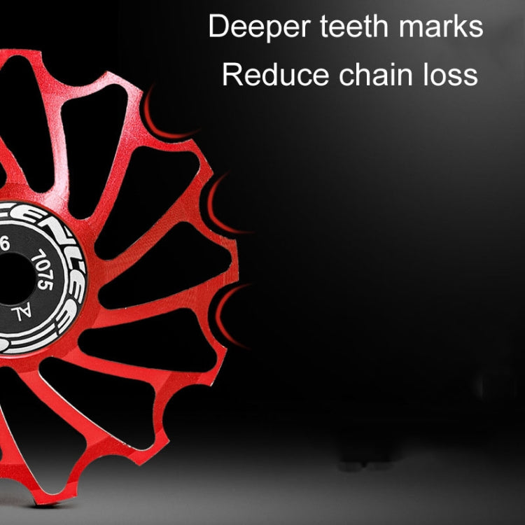 ENLEE Mountain Bicycle Rear Derailleur Guide Wheel Ceramic Bearing Tension Pulley, Size: 13T(Red) - Guide wheels by ENLEE | Online Shopping South Africa | PMc TechLife | Buy Now Pay Later Mobicred