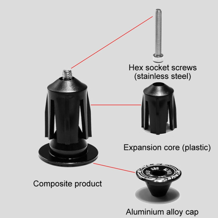 ENLEE BD40 1pair Mountain Bike Aluminum Expandable Handlebar Plugs Bicycle Grip Blocker Accessories(Black) - Bicycle Grips by ENLEE | Online Shopping South Africa | PMc TechLife | Buy Now Pay Later Mobicred