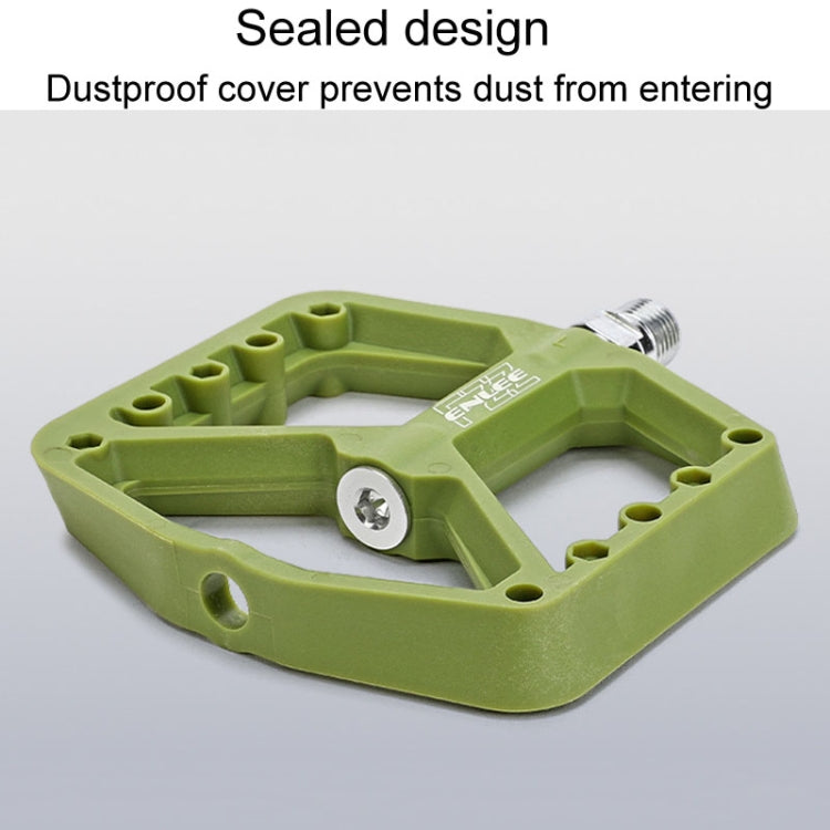 ENLEE F228 1pair Bicycle Nylon Pedals Mountain Bike Widened Riding Footrests(Olive Green) - free shipping - PMc TechLife - Order now!