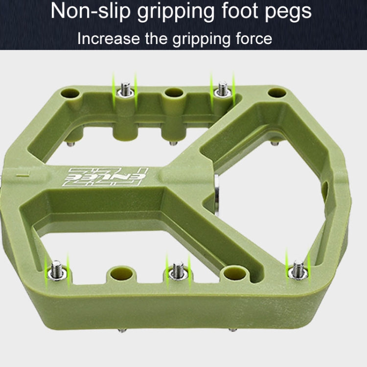 ENLEE F228 1pair Bicycle Nylon Pedals Mountain Bike Widened Riding Footrests(Olive Green) - free shipping - PMc TechLife - Order now!