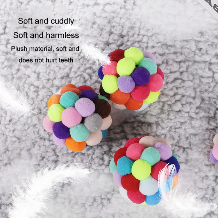 6cm Pet Toys Sound Ball Plush Self-Help Relief Bite Resistant Teething Cats And Dog Toy Balls(Colorful) - Stuffed Toys & Cottony by PMC Jewellery | Online Shopping South Africa | PMC Jewellery