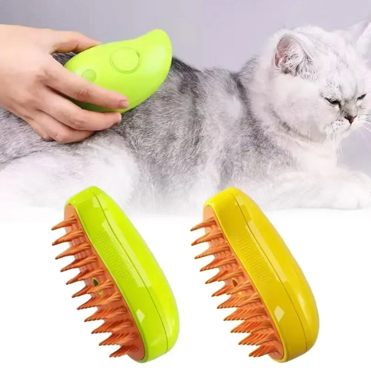 Mango Pet Electrical Spray Massage Comb Hair Removal Cleaning Grooming Brush For Cats And Dogs(Yellow) - Brushes & Combs by PMC Jewellery | Online Shopping South Africa | PMC Jewellery