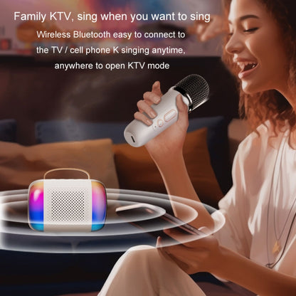 Y5 2 Microphone Portable Bluetooth Speaker Home And Outdoor Wireless Karaoke Audio(White) - Microphone by PMC Jewellery | Online Shopping South Africa | PMC Jewellery | Buy Now Pay Later Mobicred