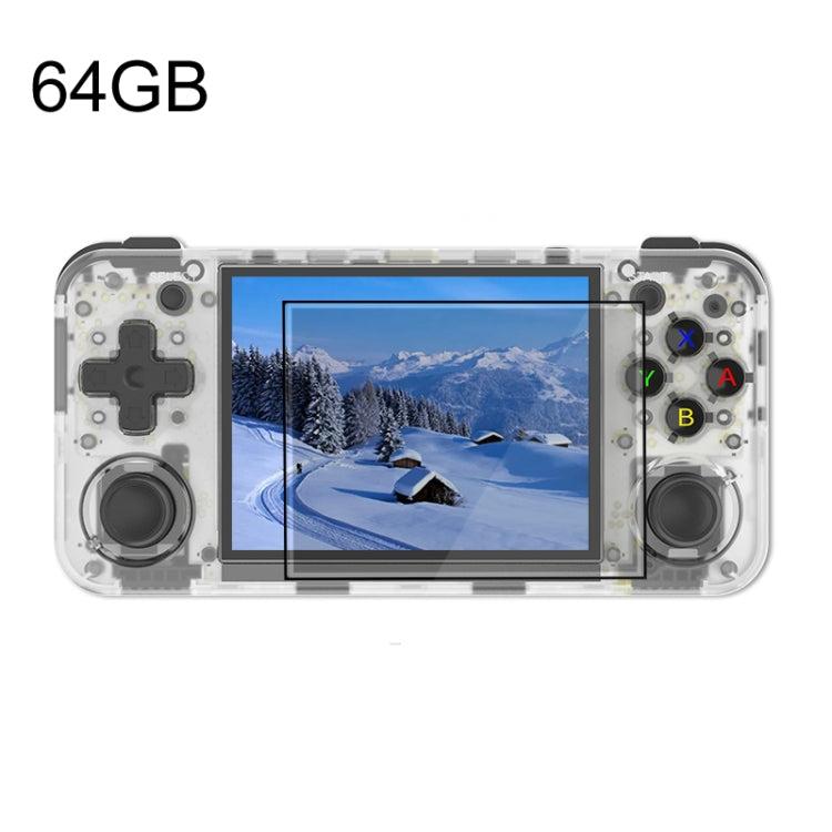 ANBERNIC RG35XX H Handheld Game Console 3.5 Inch IPS Screen Linux System 64GB(Transparent White) - free shipping - PMC TechLife - Order now!
